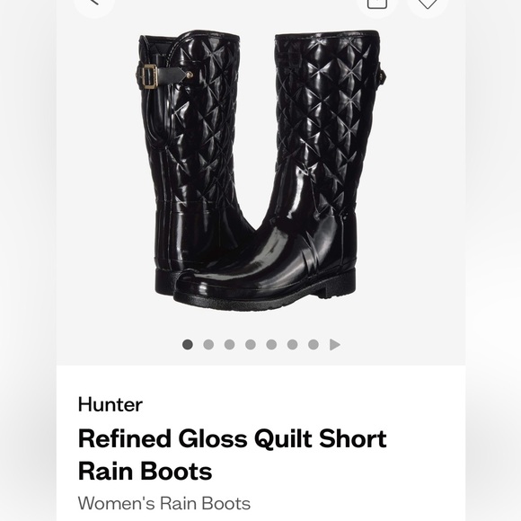 Hunter Shoes - Hunter Refined Gloss Quilt Short Rain Boots- Sz 9- worn once!